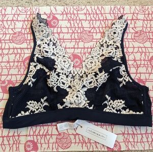 Intimissimi NWT Navy Blue Floral Lace Bralette Sz 34B XS